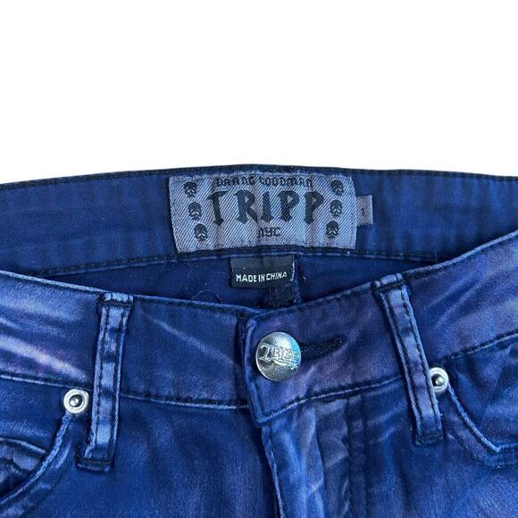 Tripp NYC Dark Blue Vector Grunge Skinny Jeans - Picture 5 of 7